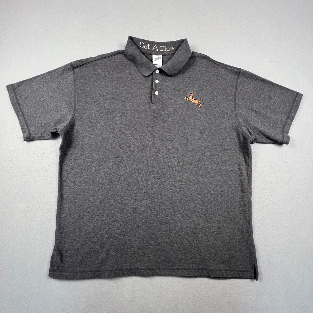 Warner Bros Scooby-Doo Polo Mens XL Gray Get A Clue Vintage 1999 Cartoon Network